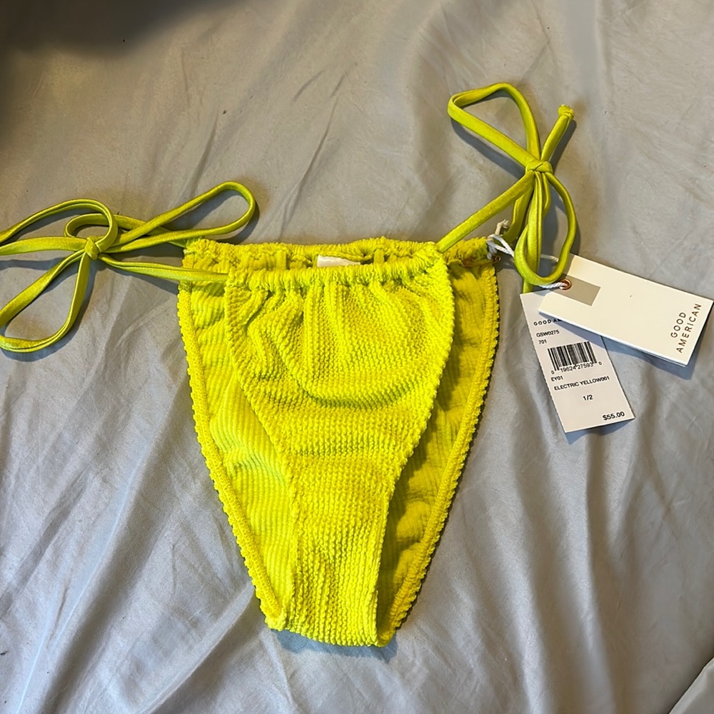 NWT Good American Electric Yellow Bikini Bottoms